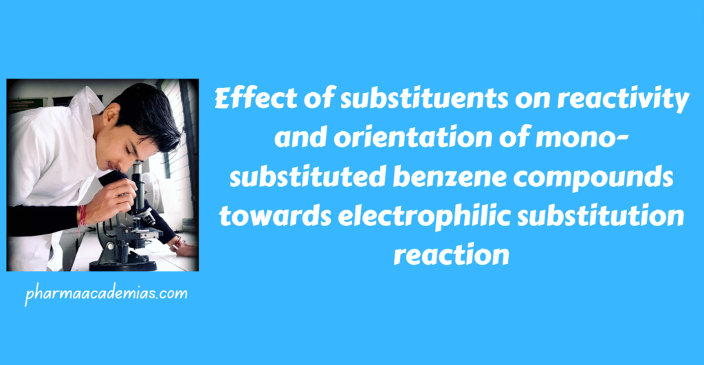 Effect of substituents on reactivity and orientation of mono ...